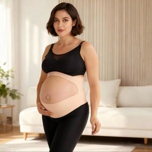 Supportive Nude Maternity Belly Band for Pregnancy Comfort